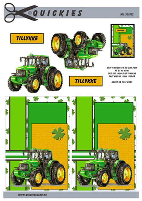 3D Grøn traktor